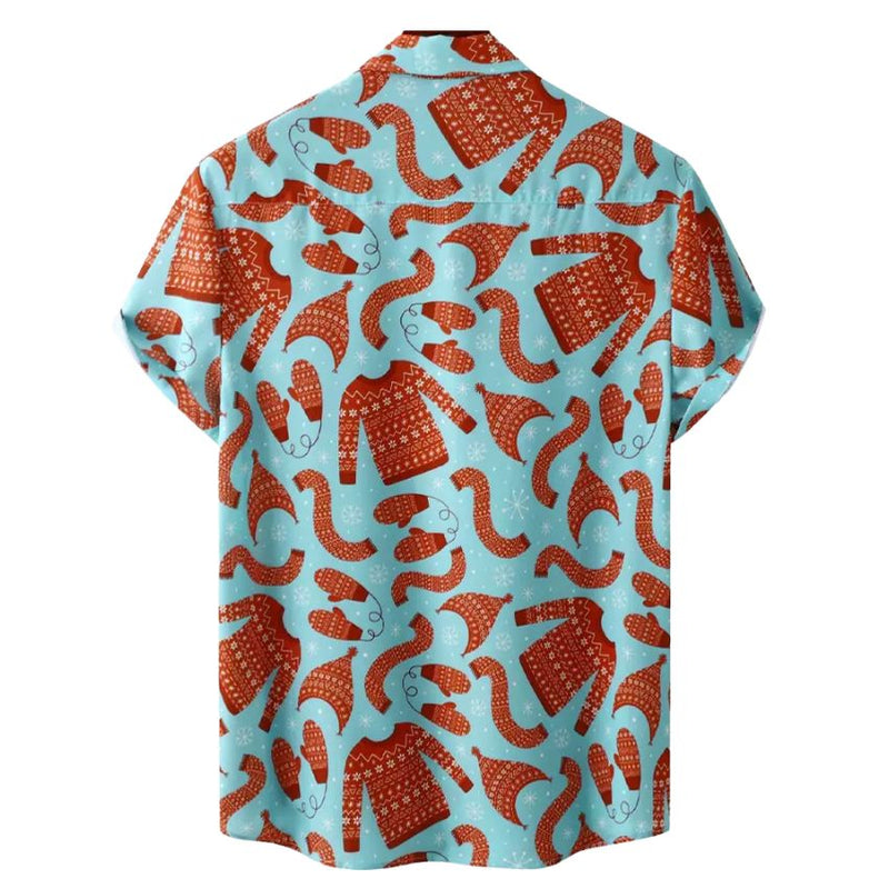 Men’s Casual Floral Print Short-Sleeve Button-Down Shirt – Digital Printed Shirt