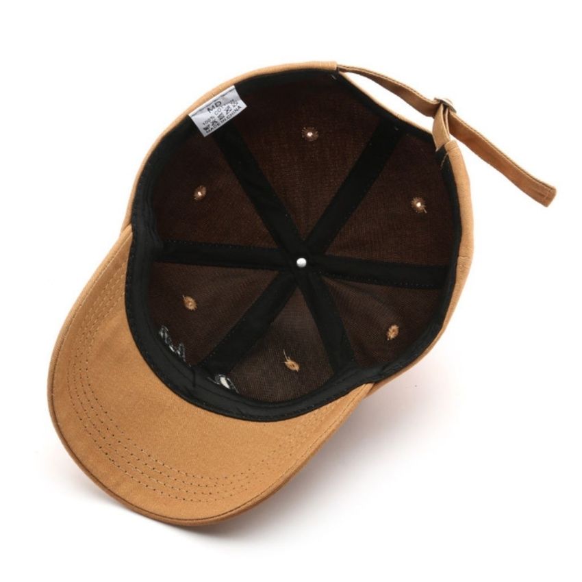 Men’s Letter Embroidered Bend Eaves Baseball Caps Beige