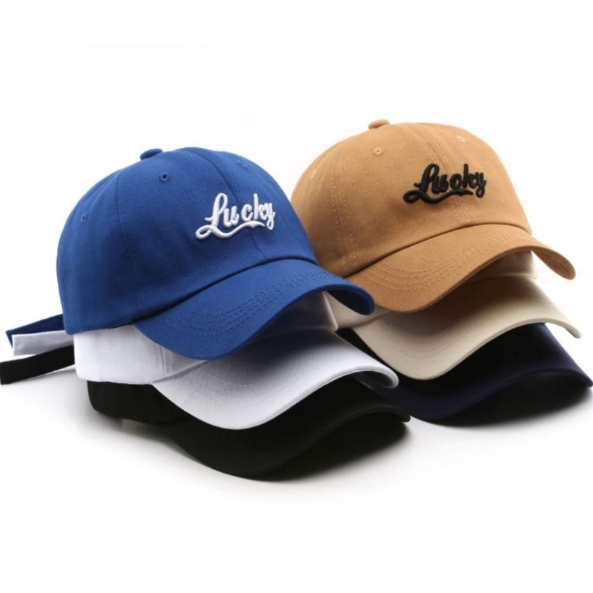 Men’s Letter Embroidered Bend Eaves Baseball Caps Beige