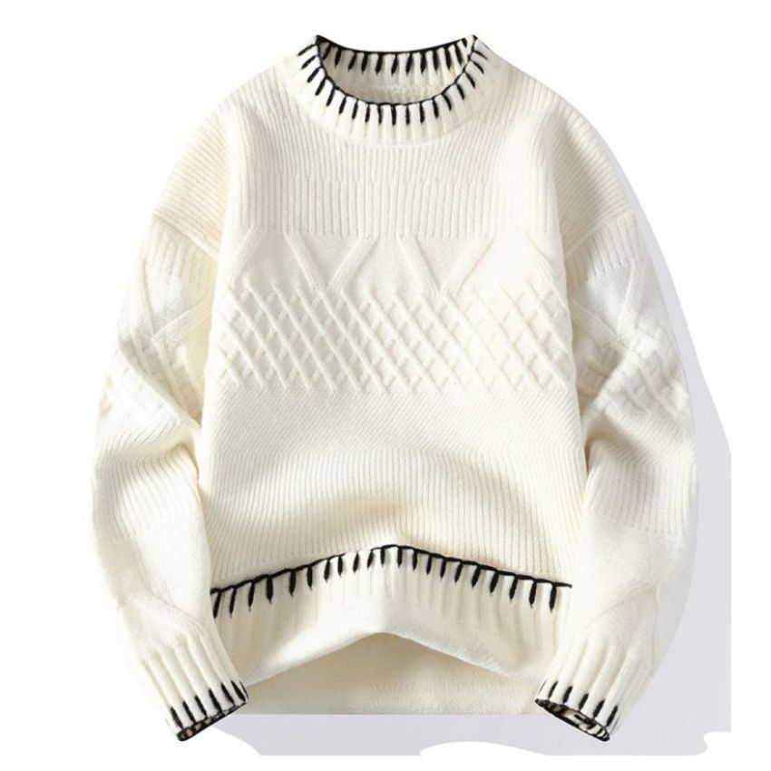 Cozy Ribbed Knit Sweater White