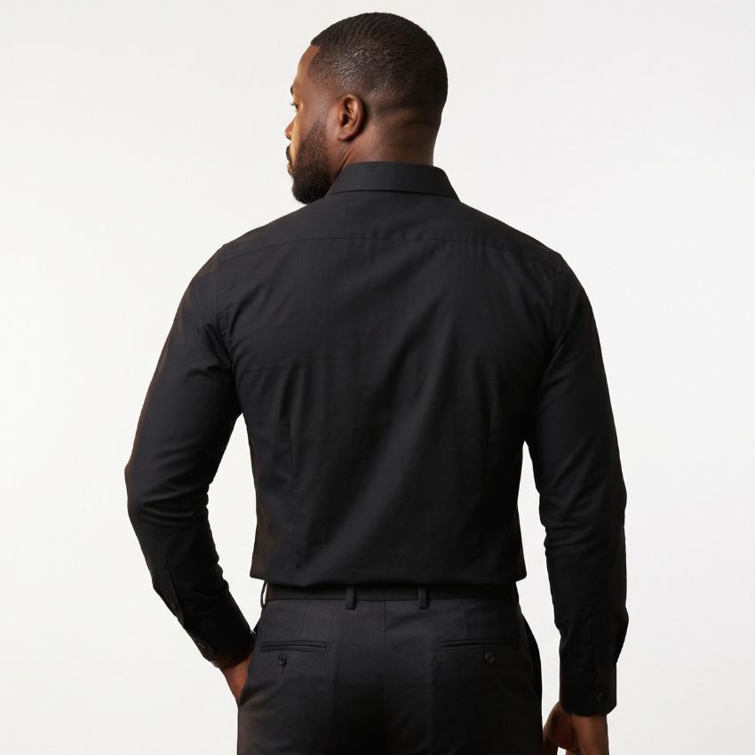 Men’s Luxury White Crystal-Embellished Long Sleeve Shirt