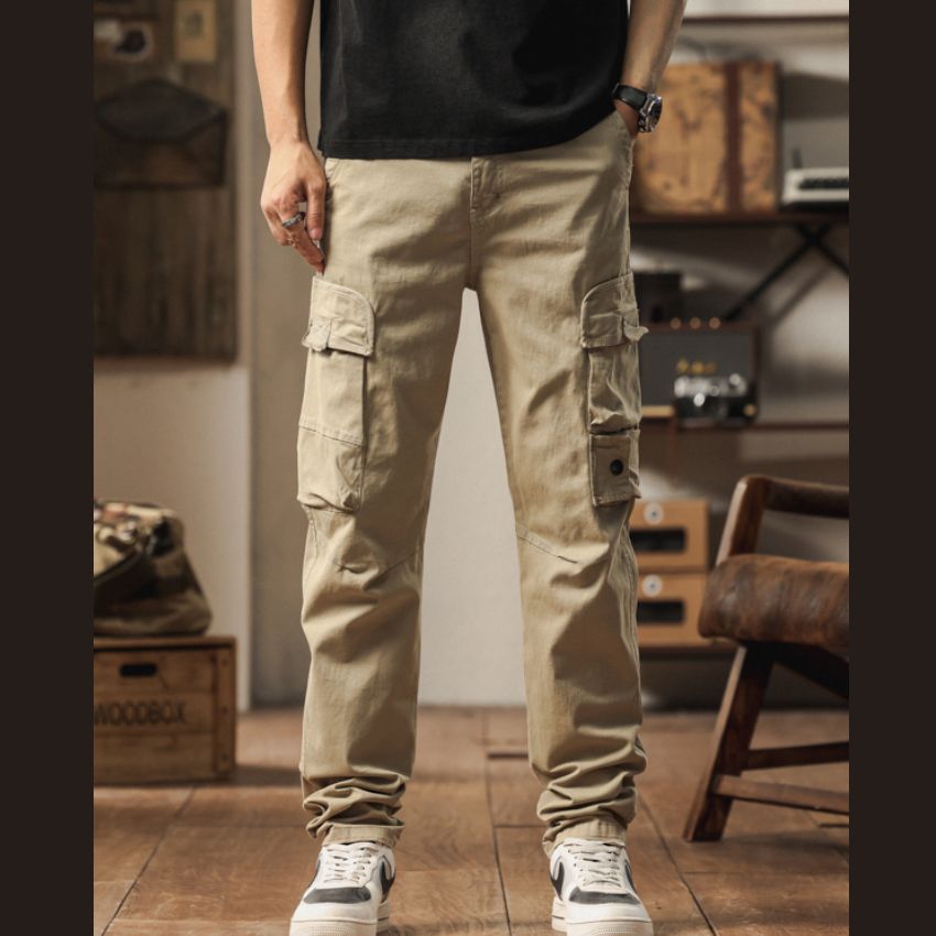 Men’s High- End Khaki Tactical Cargo Utility Pants